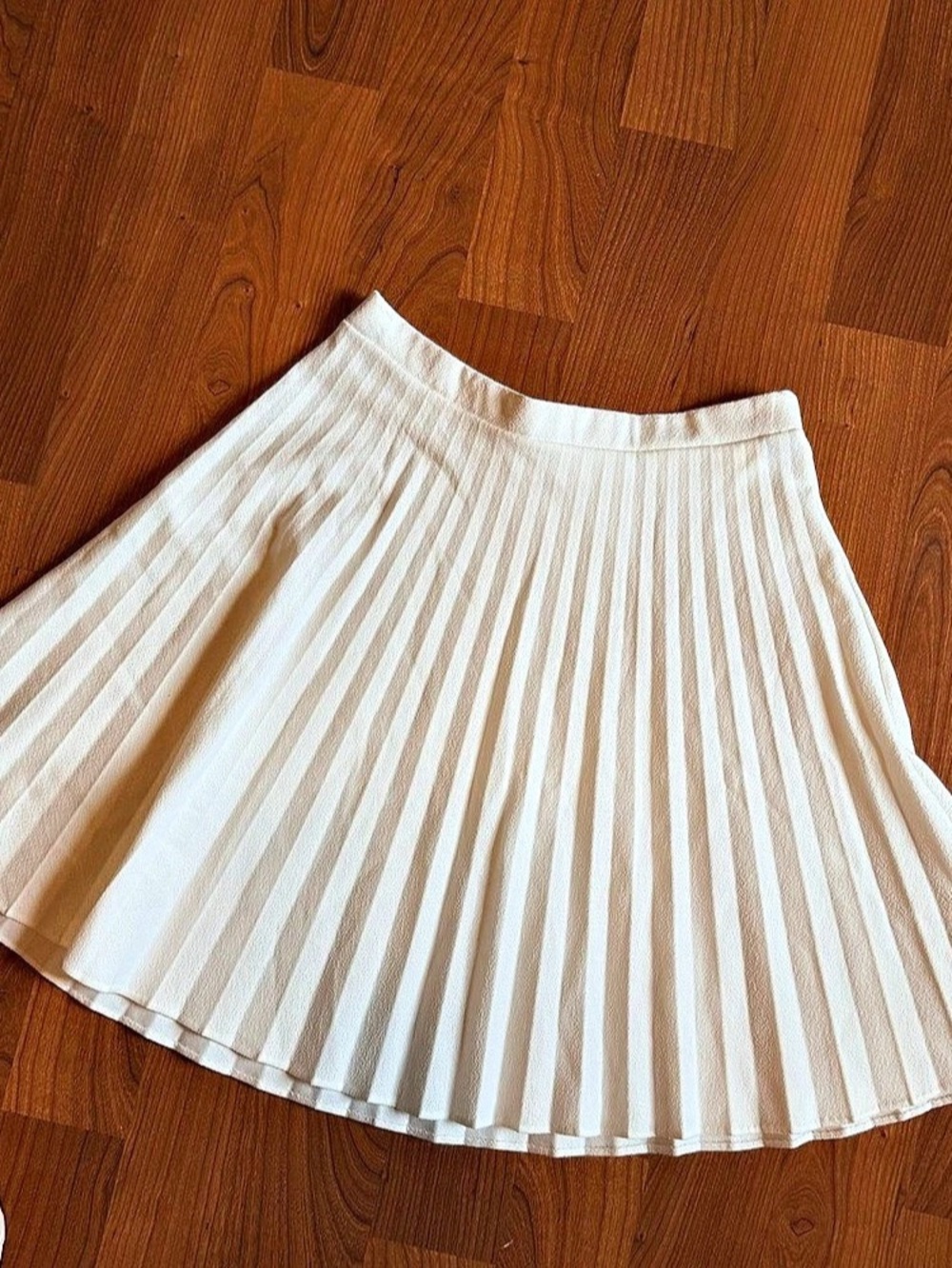 Macy's Pleated Striped Circle Skirt in White